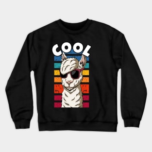 Cool Llama with Sunglasses Crewneck Sweatshirt